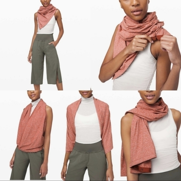 LULULEMON vinsaya scarf WrapRunning Luon Suited Jacquard Black White / Black - Picture 2 of 10